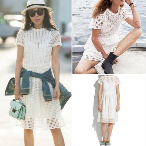 Madewell Dresses & Skirts - Madewell Hideaway Eyelet Ladder Lace Boho Midi Dress Size 6